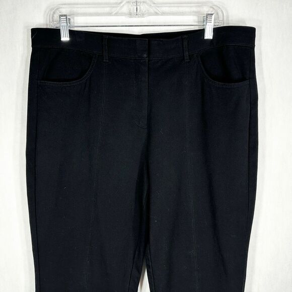 Isaac Mizrahi Plus Size‎ 16 Pants Black Trousers Flare High Rise Stretch 266 - Picture 3 of 9